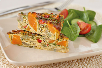 Sweet Potato, Capsicum And Spinach Frittata Recipe