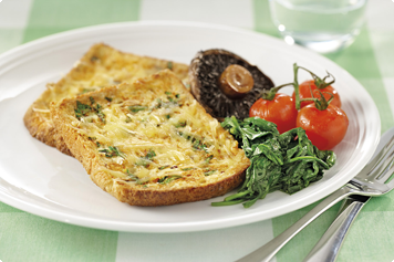 Herbed French Toast With Grilled Mushrooms And Tomatoes